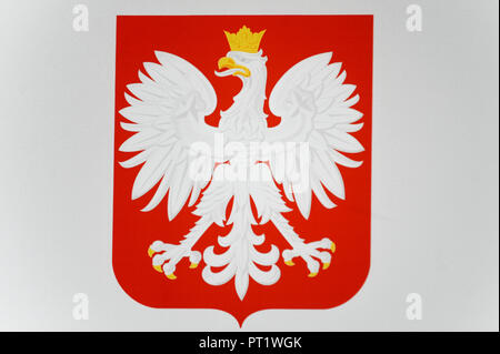 Cracovie, Pologne. 5Th Oct, 2018. Le symbole national de la Pologne est perçue au cours de la Loi 4 Forum sur la croissance de la glace au centre des congrès de Cracovie. Credit : Omar Marques/SOPA Images/ZUMA/Alamy Fil Live News Banque D'Images