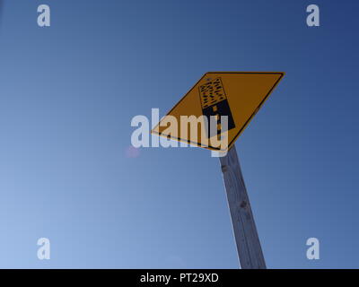 Road sign, Saskatchewan, Canada, Triangle de Palliser, Brian Martin RMSF, grande taille du fichier Banque D'Images