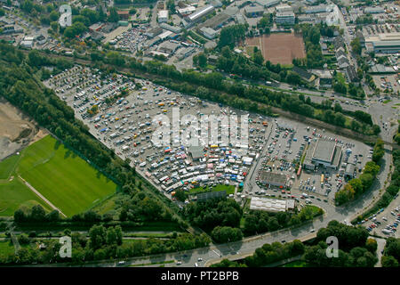 Vue aérienne, marché de l'automobile de Essen, Essen cinéma drive-in à l'Georg Melches Stadium, Essen, Ruhr, Nordrhein-Westfalen, Germany, Europe Banque D'Images
