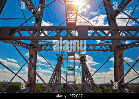 Grande Roue Riesenrad Prater de Vienne vue, parc en capitale de l'Autriche Banque D'Images