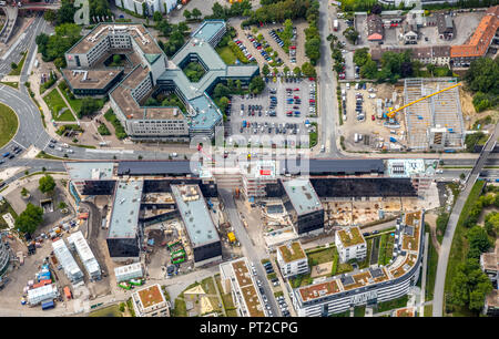 Funke Medien-Campus Segerothstraße nouveau bâtiment au Berliner Platz, la Westdeutsche Allgemeine Zeitung, Media group, nouveau siège social, Grüne Mitte Essen, Essen, Ruhr, Rhénanie du Nord-Westphalie, Allemagne Banque D'Images