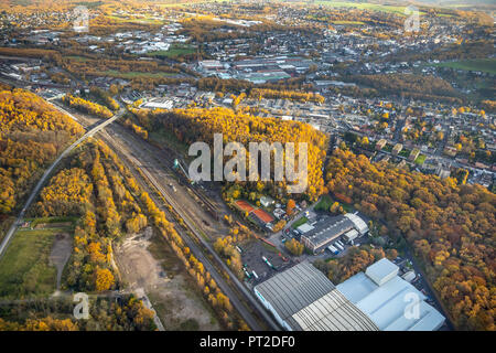 Rhenania tip, Stolberg, le retraitement d'un butin tip, AAV traitement, usine chimique Rhenania AG ex usine de soude et d'acide sulfurique, site contaminé, la pollution environnementale, Düsseldorf, Rhénanie-du-Nord - Westphalie, Allemagne,, Banque D'Images