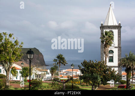 Tour de l'horloge à Horta sur l'île de Faial Açores Banque D'Images