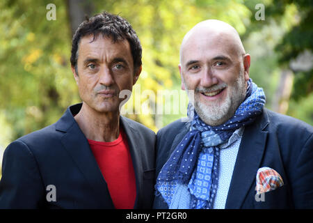 Rome Italie 02 Octobre 2018 - Casa del Cinema - présentation film IL BANCHIERE ANARCHICO Photocall Giulio Base et Paolo Fosso Crédit : Giuseppe Andider Banque D'Images