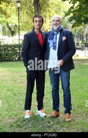 Rome Italie 02 Octobre 2018 - Casa del Cinema - présentation film IL BANCHIERE ANARCHICO Photocall Giulio Base et Paolo Fosso Crédit : Giuseppe Andider Banque D'Images