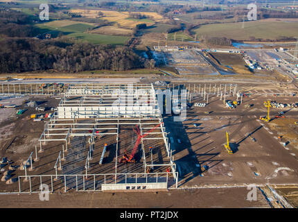 Site de construction du centre logistique d'Amazon Ruhr, Werne, Ruhr, Rhénanie du Nord-Westphalie, Allemagne Banque D'Images