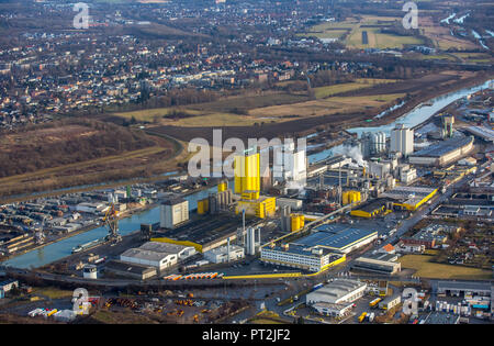 Port de Hamm, moulin à huile, l'huile alimentaire Brökelmann producteur, Hamm, Ruhr, Rhénanie du Nord-Westphalie, Allemagne Banque D'Images