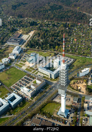 Immeuble de bureaux de grande hauteur Heise siège à Hanovre en forme de sphère, Heise Media GmbH & Co KG, architecture particulière, Télémax, tour de télécommunication à Hannover, Hanovre transmission radio 9, Hanovre, capitale de l'état, Basse-Saxe, Allemagne Banque D'Images