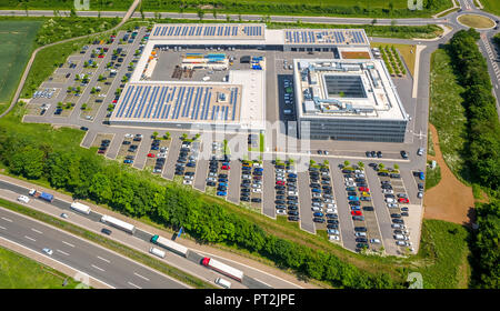 - ENERVIE Südwestfalen Energie et Wasser AG, alimentation, société Hassley, siège de l'office d'habitation à la ligne du Sauerland, de l'autoroute A45, Hagen, Ruhr, Rhénanie du Nord-Westphalie, Allemagne Banque D'Images