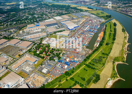 Logport Logport1, 1, port de conteneurs sur les bords du Rhin, Duisburg, HafenAG la navigation intérieure, de la logistique, Rhin, Port, Duisburg, Ruhr, Rhénanie du Nord-Westphalie, Allemagne Banque D'Images