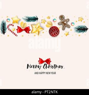 Message d'ornement de Noël carte postale Illustration de Vecteur