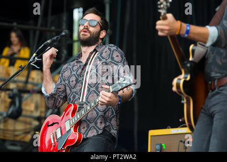 MADRID - SEP 8 : Viva Suecia (band) produisent en concert à Dcode Music Festival le 8 septembre 2018 à Madrid, Espagne. Banque D'Images