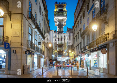 Le Portugal, l'Elevador de Santa Justa, ascenseur, Lisbonne tour Banque D'Images