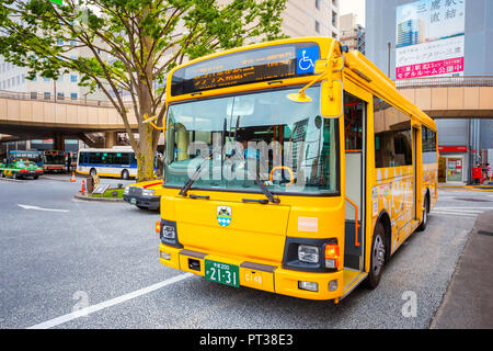 Tokyo, Japon - 29 Avril 2018 : Loop bus qui dessert entre musée Ghibli et Mitakastation Banque D'Images