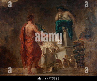 Lycurgue Consultation de la Pythie - EUGENE DELACROIX, vers 1840 Banque D'Images