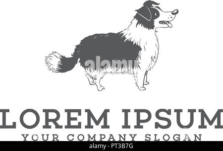 Logo chien Stand. chien logo design modèle concept Illustration de Vecteur