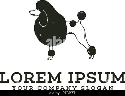 Logo chien Stand. poodle pet dog logo design modèle concept Illustration de Vecteur