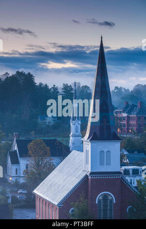 USA, New England, New York, Montpelier, elevated view de clochers Banque D'Images