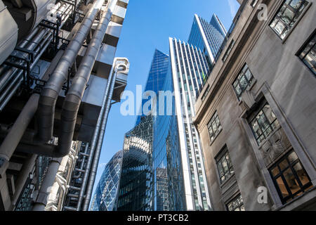 Édifice Willis et Lloyds building abstract. Lime Street. Londres, Angleterre Banque D'Images