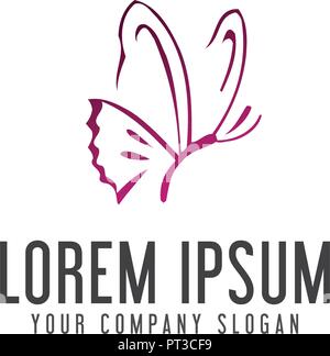 Logo papillon. handrawn style design modèle concept Illustration de Vecteur