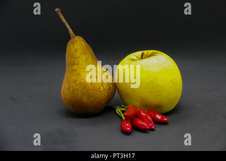 Apple poire et piment mélanger Banque D'Images