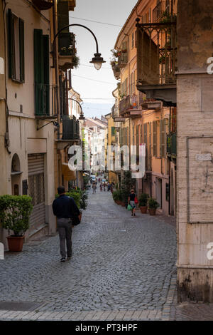 Ivrea, commune de l'agglomération de la ville de Turin, région du Piémont du nord-ouest de l'Italie, Italie post-industrielle. Ollivetti. Banque D'Images