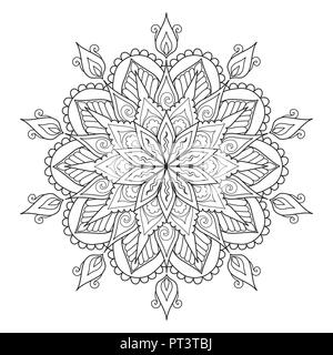 Mandala design pour élément de conception et à colorier page pour anti stress. Vector illustration Illustration de Vecteur