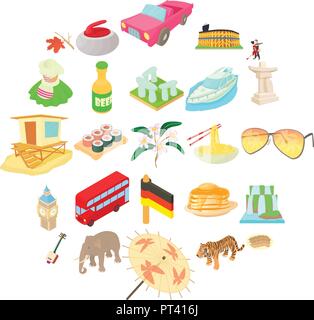 Allemagne icons set, cartoon style Illustration de Vecteur
