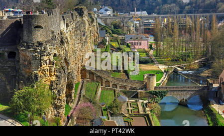 Block Rock Casemates et vallée de l'Alzette, Luxembourg, Luxembourg-ville Banque D'Images