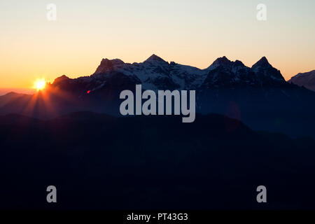 Vue sur montagnes Lofer du Kitzbüheler Horn, Tyrol, Autriche. Banque D'Images