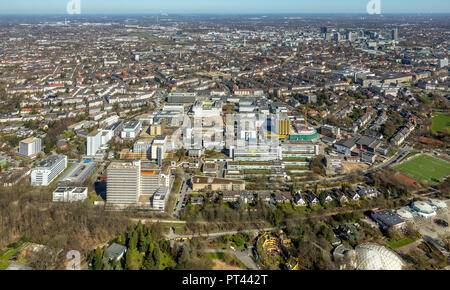 L'Hôpital de l'Université de Essen à Essen, les chantiers de construction de la Ruhr, en Rhénanie du Nord-Westphalie, Allemagne Banque D'Images