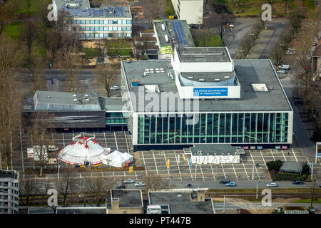 Musique Théâtre Théâtre dans le quartier de Gelsenkirchen avec une tente sur le Willi-Müller-Platz à Gelsenkirchen, Ruhr, Rhénanie du Nord-Westphalie, Allemagne Banque D'Images