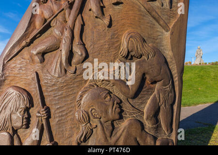 Canada, Québec, Gaspésie, Gaspé, Monument de Jacques Cartier Banque D'Images