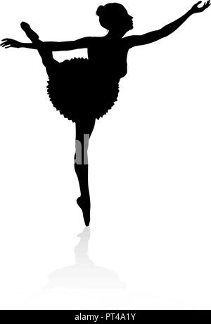 Ballet Dancer Dancing Silhouette Illustration de Vecteur