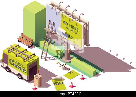 Fixation de panneaux isométriques vectorielles Illustration de Vecteur