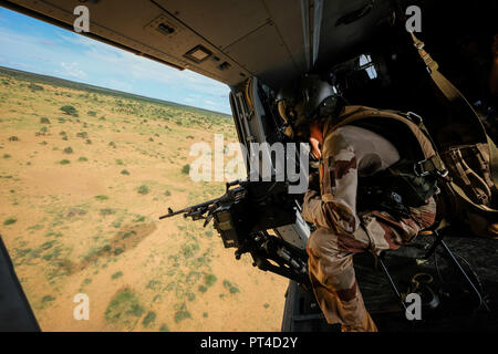 La base française de Gao au Mali est le plus grand de la Barkhane opération externe. C'est à partir de cette base que les opérations sont lancées contre des groupes armés terroristes. Gao - Mali - août 2018. Banque D'Images