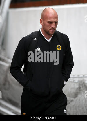 Gardien de Wolverhampton Wanderers John Ruddy arrive dans le stade avant le premier match de championnat à Selhurst Park, Londres. ASSOCIATION DE PRESSE Photo. Photo date : Samedi 6 octobre 2018. Voir l'ACTIVITÉ DE SOCCER histoire Palace. Crédit photo doit se lire : John Walton/PA Wire. RESTRICTIONS : EDITORIAL N'utilisez que pas d'utilisation non autorisée avec l'audio, vidéo, données, listes de luminaire, club ou la Ligue de logos ou services 'live'. En ligne De-match utilisation limitée à 120 images, aucune émulation. Aucune utilisation de pari, de jeux ou d'un club ou la ligue/dvd publications. Banque D'Images