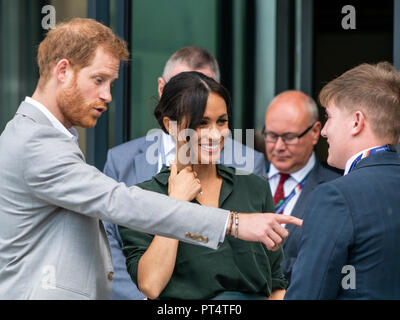 Bognor Regis, West Sussex / UK - 3 octobre 2018 : Leurs Altesses Royales le duc et la duchesse d'ouvrir l'Université de Sussex (Chichester) Tech Park. Banque D'Images