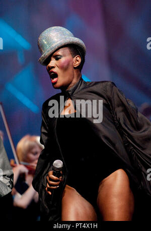 Grace Jones au concert Night of the Proms à Anvers (Belgique, 28/10/2010) Banque D'Images