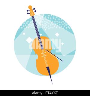 Icône de l'instrument violon sur fond blanc, vector illustration Illustration de Vecteur