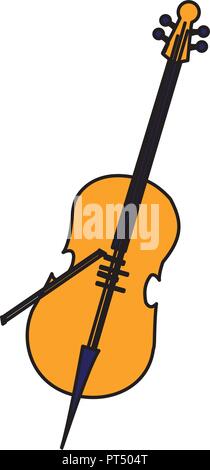 Icône de l'instrument violon sur fond blanc, vector illustration Illustration de Vecteur