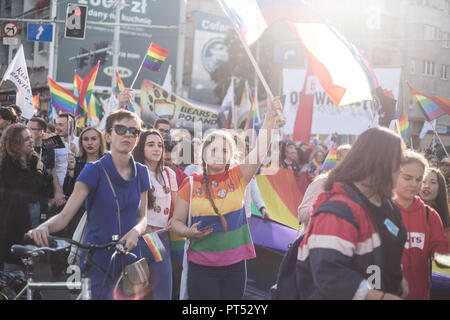 Wroclaw, Pologne. 6 Oct, 2018. Wroclaw Pologne. 06 octobre 2018 10e édition de la Marche pour l'égalité de Wroclaw : Krzysztof Kaniewski Crédit/crédit : Krzysztof Kaniewski Zuma Zuma/wire/Alamy Live News Banque D'Images