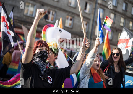 6 octobre 2018 - Wroclaw, Pologne - 10e édition de la Marche pour l'égalité de Wroclaw. (Crédit Image : © Krzysztof Kaniewski/Zuma sur le fil) Banque D'Images