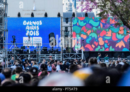 Buenos Aires, Argentine. 6 Oct, 2018. Le logo 2018 Buenos Aires vu lors de l'inauguration du 3ème Buenos Aires 2018 Jeux Olympiques de la jeunesse d'été. Credit : Fernando Oduber SOPA/Images/ZUMA/Alamy Fil Live News Banque D'Images