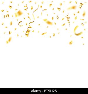 Confettis et de banderoles d'or Illustration de Vecteur