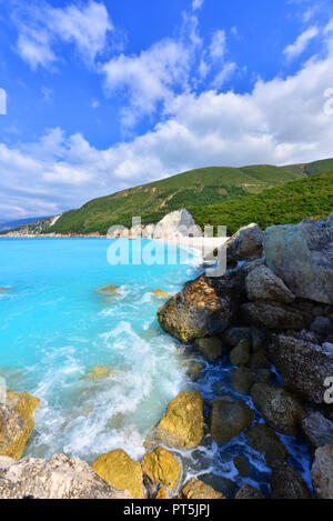 Dans Keflaonia Fteri beach- Grèce Banque D'Images