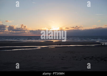 Plage de Blackpool golden sunset Banque D'Images