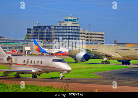 L'aéroport de Manchester, Ringway, Greater Manchester, Angleterre. UK. Banque D'Images