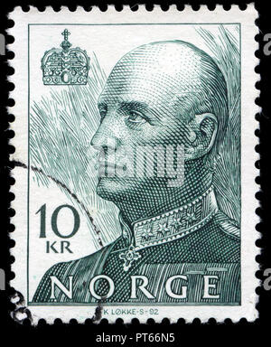 Timbre cachet de la Norvège a publié en 1993 dans la reine Sonja et le Roi Harald V series Banque D'Images