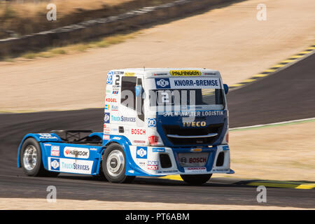 Madrid, Espagne. 06 Oct, 2018. Jochen Hahn samedi lors de l'échauffement, la pratique chronométré et Super Pôle d'European Truck Racing Championship 2018 8 événement à Circuito del Jamara à Madrid (Espagne). Le 7 octobre 2018 Crédit : Juan Carlos García Mate/Pacific Press/Alamy Live News Banque D'Images